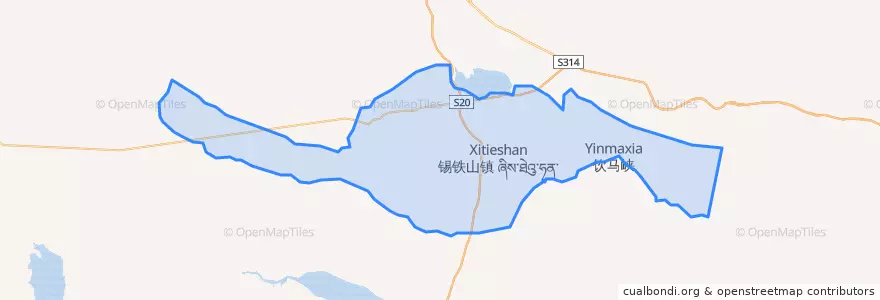 Mapa de ubicacion de 锡铁山镇 ཞིས་ཐེའུ་ཧན་.