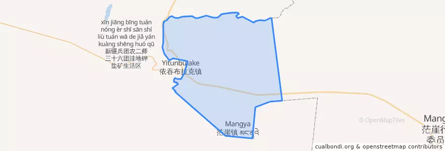 Mapa de ubicacion de 茫崖镇.