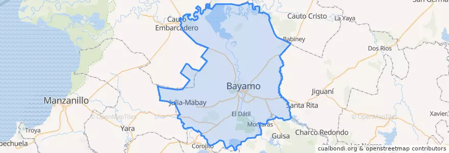 Mapa de ubicacion de Bayamo.