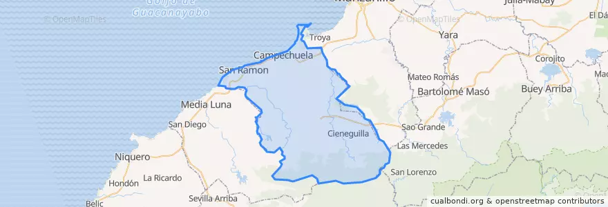 Mapa de ubicacion de Campechuela.