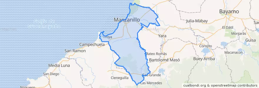 Mapa de ubicacion de Manzanillo.