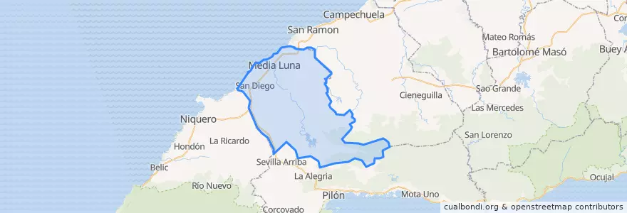 Mapa de ubicacion de Media Luna.