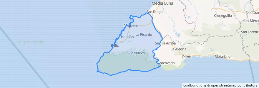 Mapa de ubicacion de Niquero.