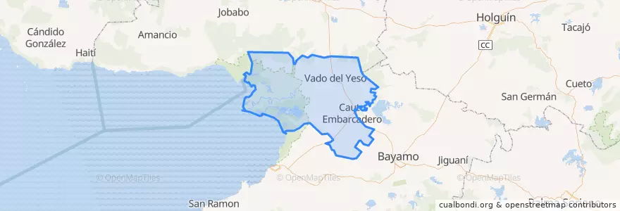 Mapa de ubicacion de Río Cauto.