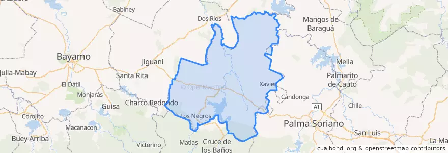 Mapa de ubicacion de Contramaestre.
