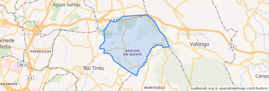 Mapa de ubicacion de Baguim do Monte.