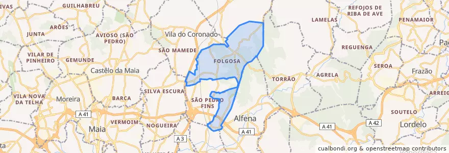 Mapa de ubicacion de Folgosa.