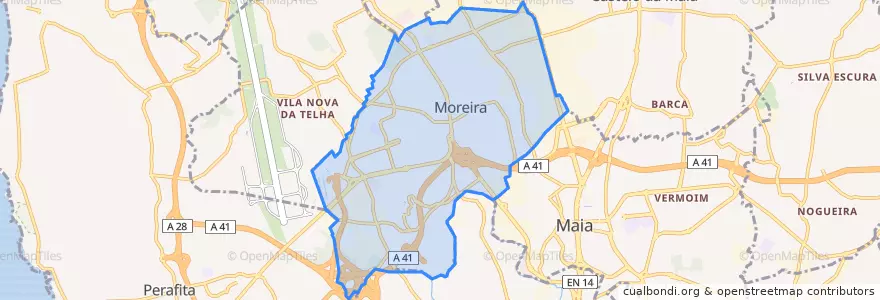Mapa de ubicacion de Moreira.