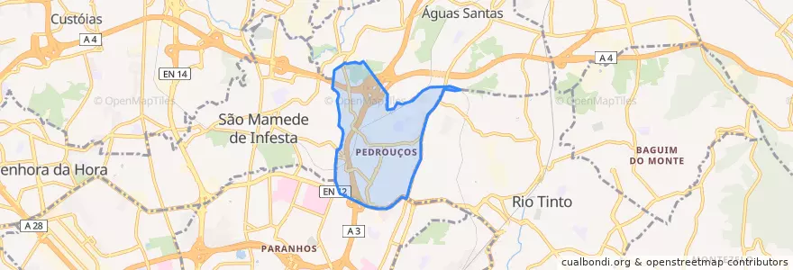 Mapa de ubicacion de Pedrouços.