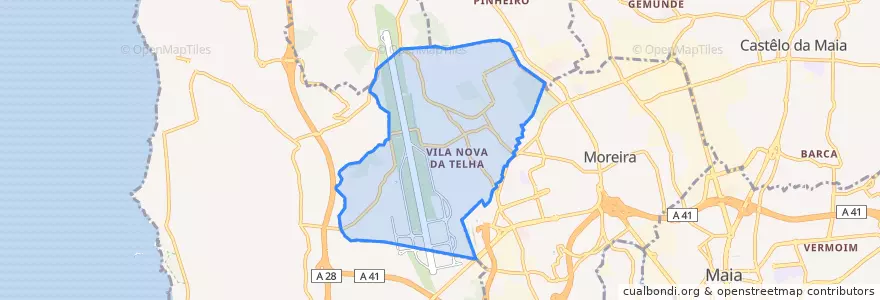 Mapa de ubicacion de Vila Nova da Telha.
