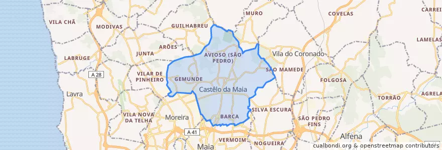 Mapa de ubicacion de Castêlo da Maia.