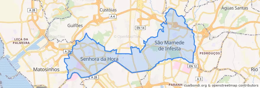 Mapa de ubicacion de São Mamede de Infesta e Senhora da Hora.
