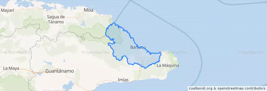Mapa de ubicacion de Baracoa.