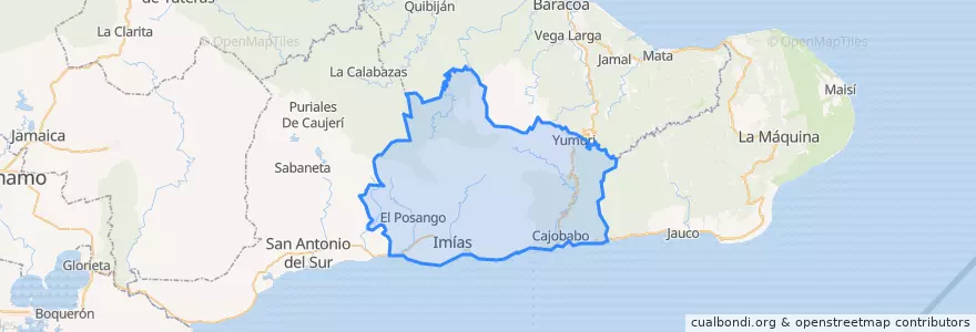 Mapa de ubicacion de Imías.