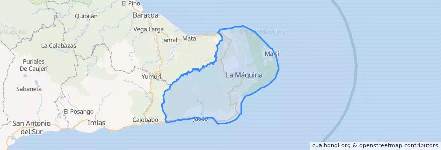 Mapa de ubicacion de Maisí.