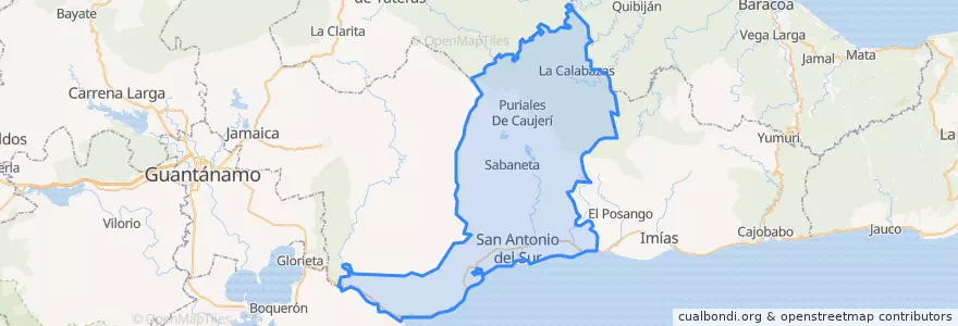 Mapa de ubicacion de San Antonio del Sur.