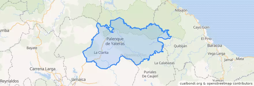 Mapa de ubicacion de Yateras.