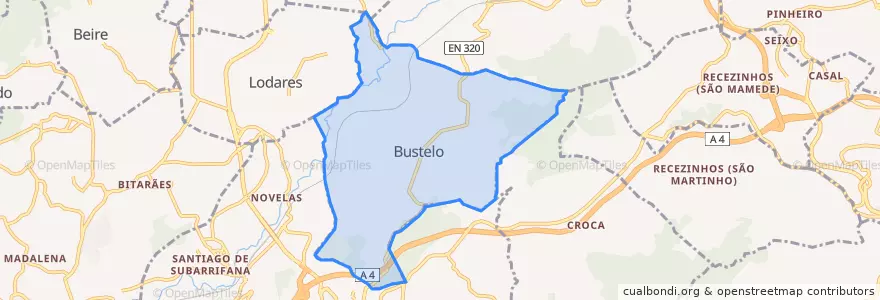Mapa de ubicacion de Bustelo.
