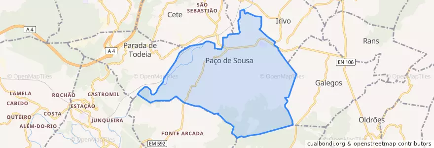 Mapa de ubicacion de Paço de Sousa.