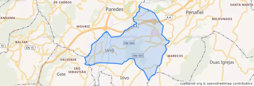 Mapa de ubicacion de Guilhufe e Urrô.