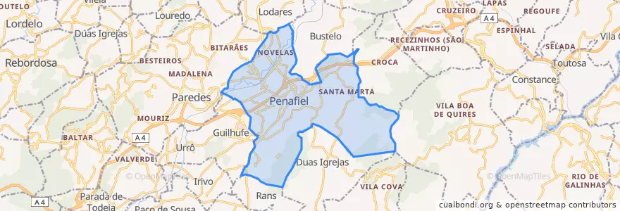 Mapa de ubicacion de Penafiel.