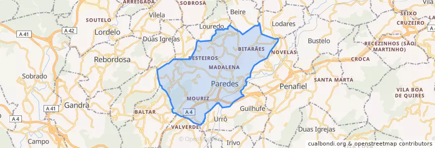 Mapa de ubicacion de Paredes.