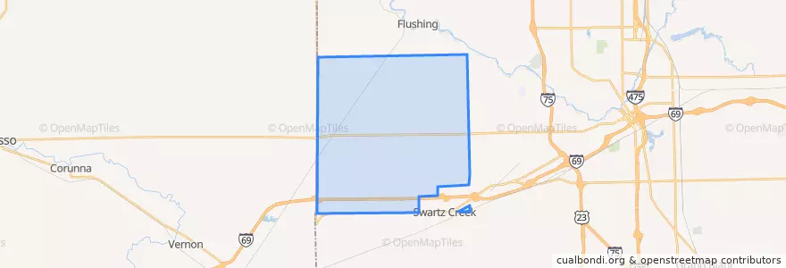 Mapa de ubicacion de Clayton Township.