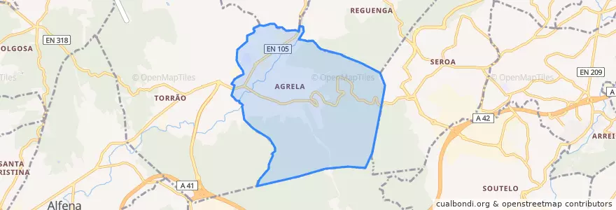 Mapa de ubicacion de Agrela.
