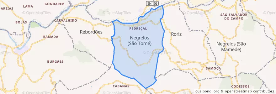 Mapa de ubicacion de Negrelos (São Mamede).