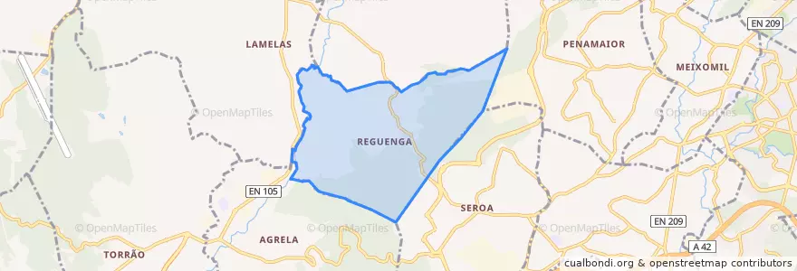 Mapa de ubicacion de Reguenga.