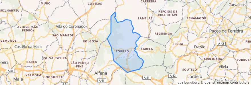 Mapa de ubicacion de Água Longa.