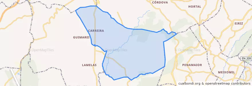 Mapa de ubicacion de Carreira e Refojos de Riba de Ave.