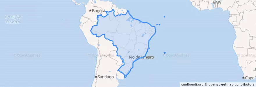 Mapa de ubicacion de Brazil.