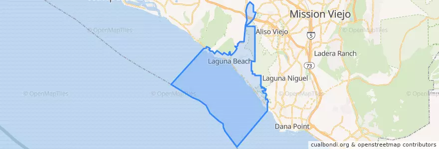 Mapa de ubicacion de Laguna Beach.
