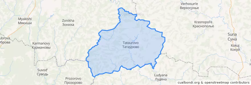 Mapa de ubicacion de Татауровское сельское поселение.