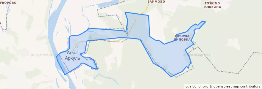 Mapa de ubicacion de Аркульское городское поселение.