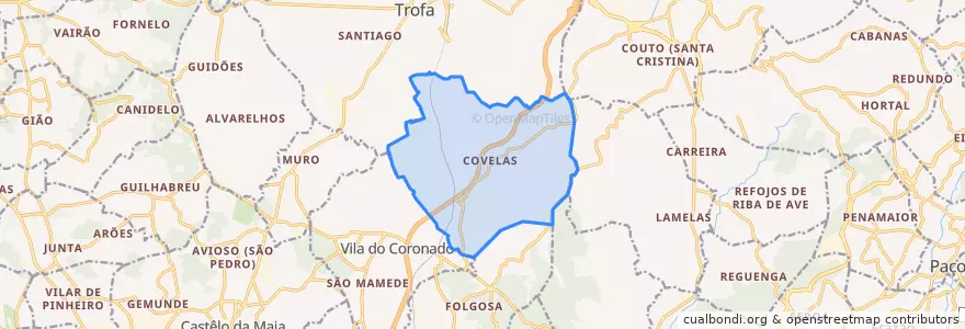 Mapa de ubicacion de Covelas.