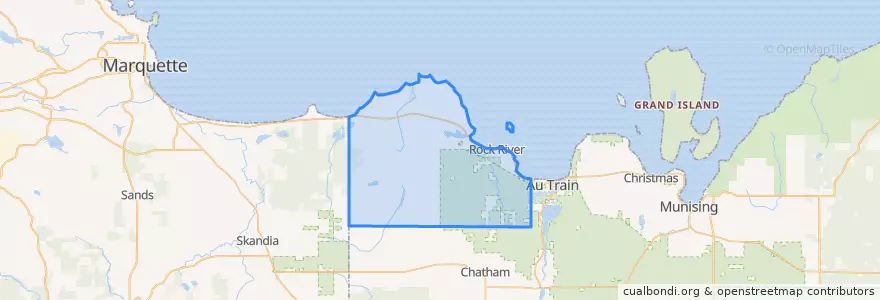 Mapa de ubicacion de Onota Township.