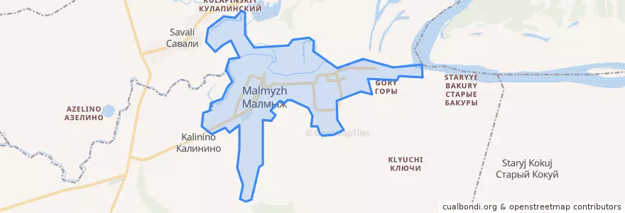 Mapa de ubicacion de Малмыжское городское поселение.