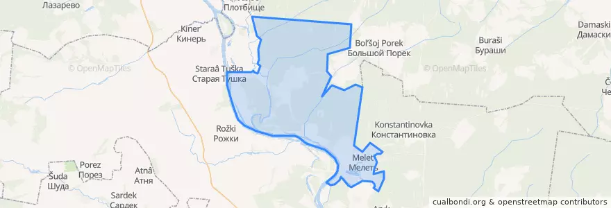 Mapa de ubicacion de Мелетское сельское поселение.