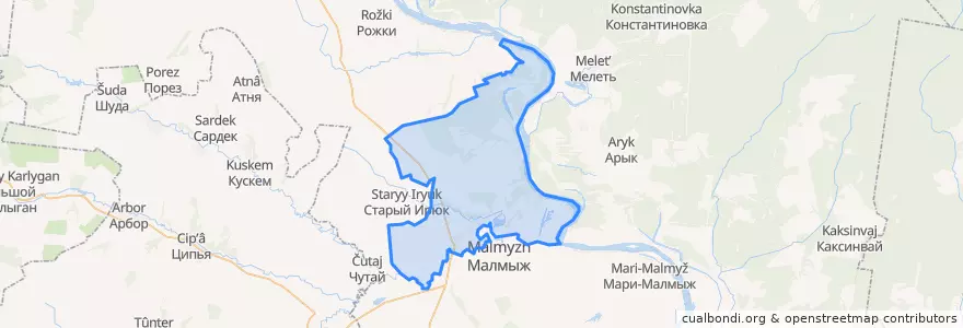 Mapa de ubicacion de Савальское сельское поселение.