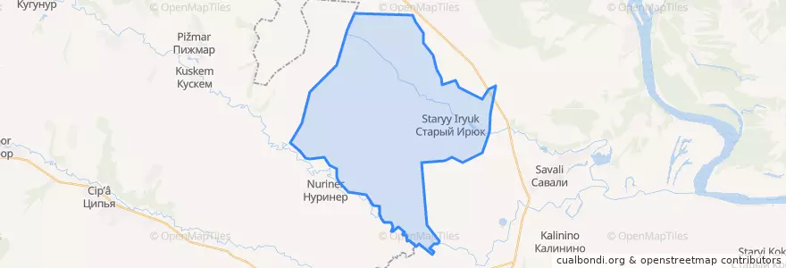 Mapa de ubicacion de Староирюкское сельское поселение.