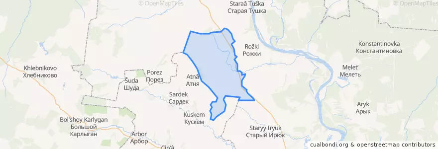 Mapa de ubicacion de Тат-Верх-Гоньбинское сельское поселение.