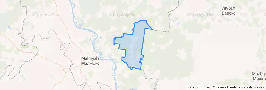 Mapa de ubicacion de Каксинвайское сельское поселение.