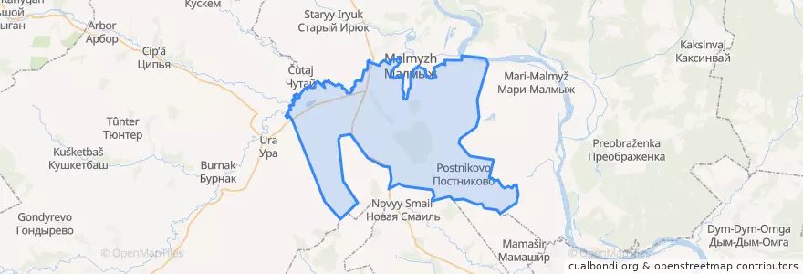 Mapa de ubicacion de Калининское сельское поселение.
