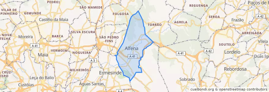 Mapa de ubicacion de Alfena.