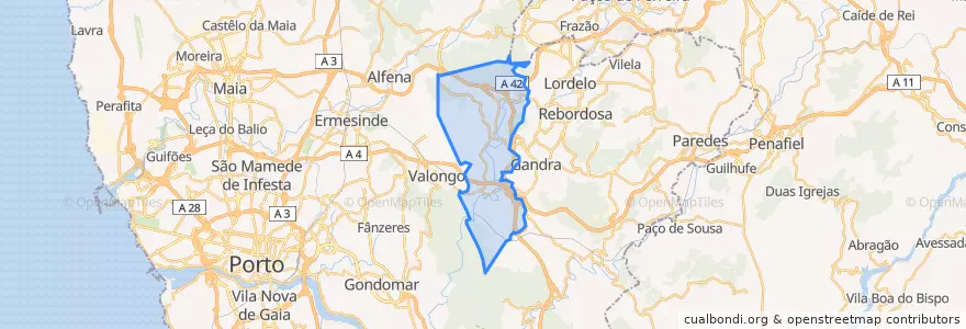 Mapa de ubicacion de Campo e Sobrado.