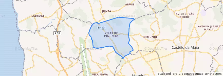 Mapa de ubicacion de Vilar de Pinheiro.