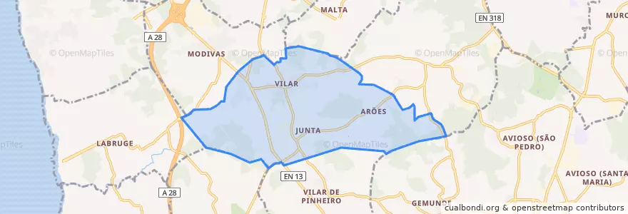 Mapa de ubicacion de Vilar e Mosteiró.