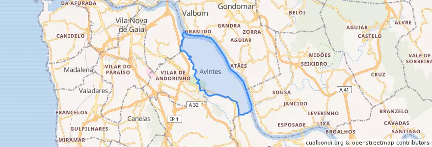 Mapa de ubicacion de Avintes.